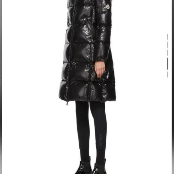 MONCLER BLACK DOWN SHINY COAT - Picture 6 of 6